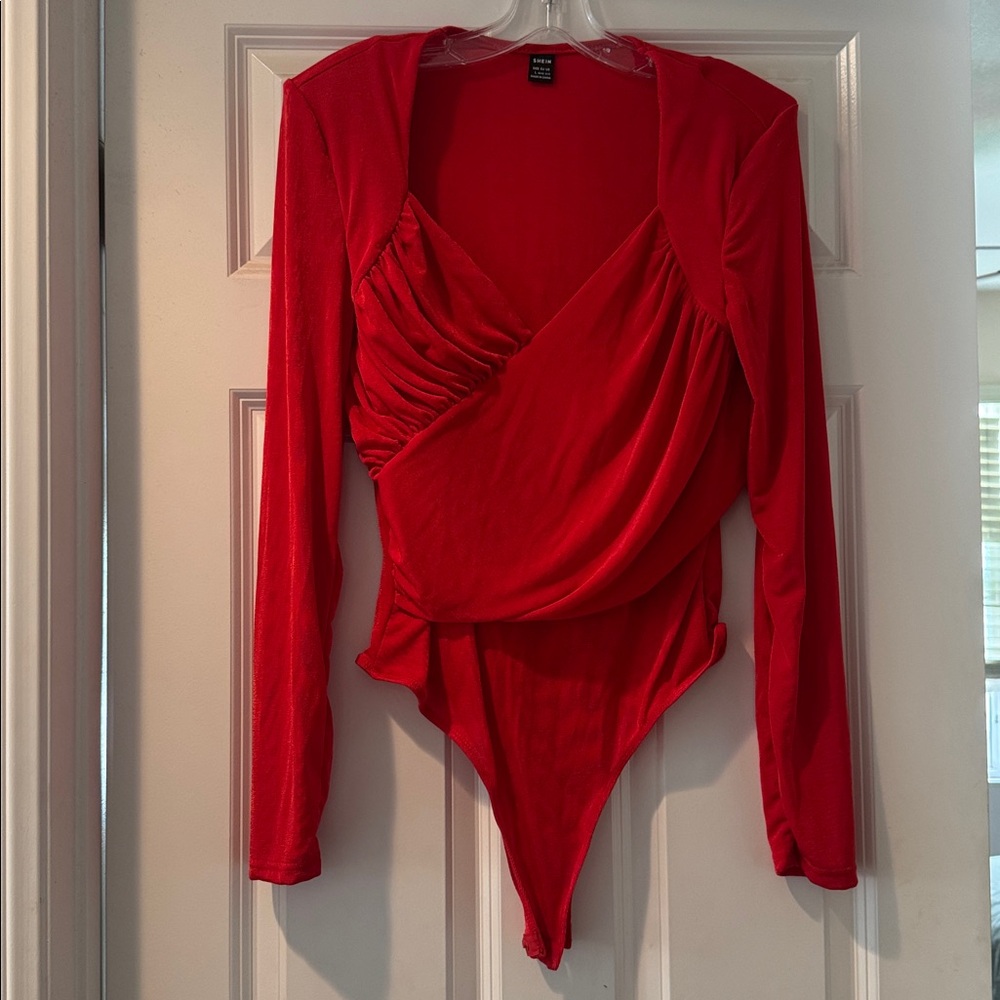 Red Long Sleeve Bodysuit